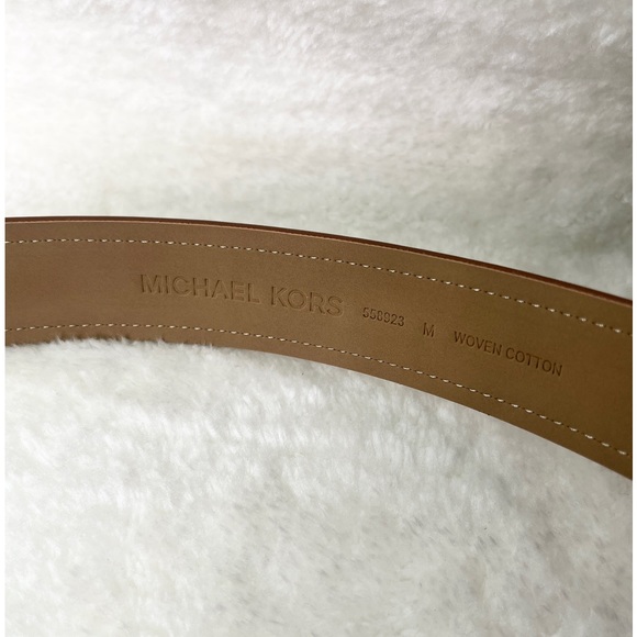 NWT Michael Kors brown MK belt. Monogram print throughout. Medium. - Picture 5 of 12